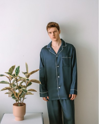 Пижама с брюками из 100% тенселя Blue 