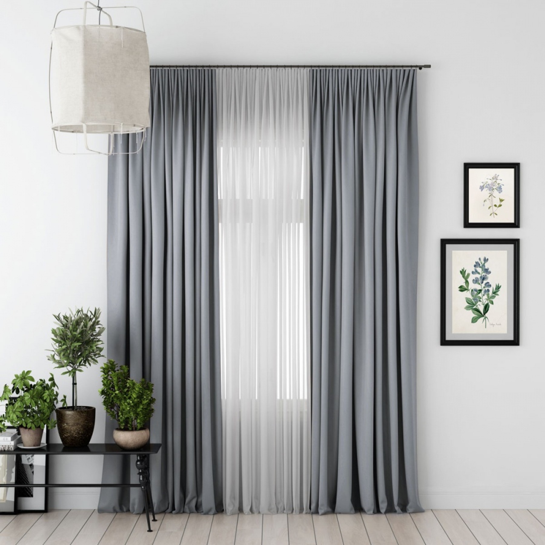 Комплект портьер Duo серый