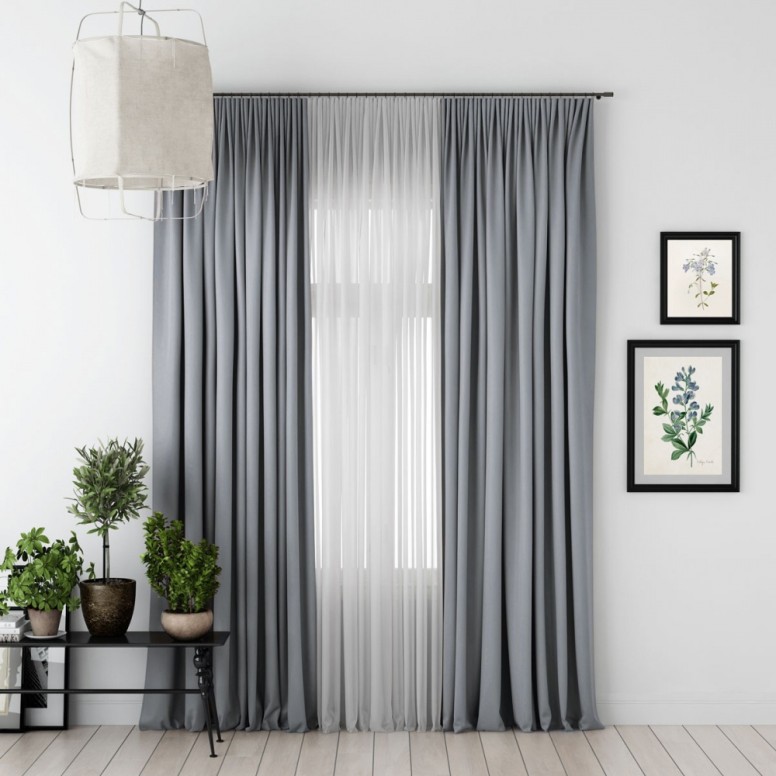 Комплект портьер Duo серый 