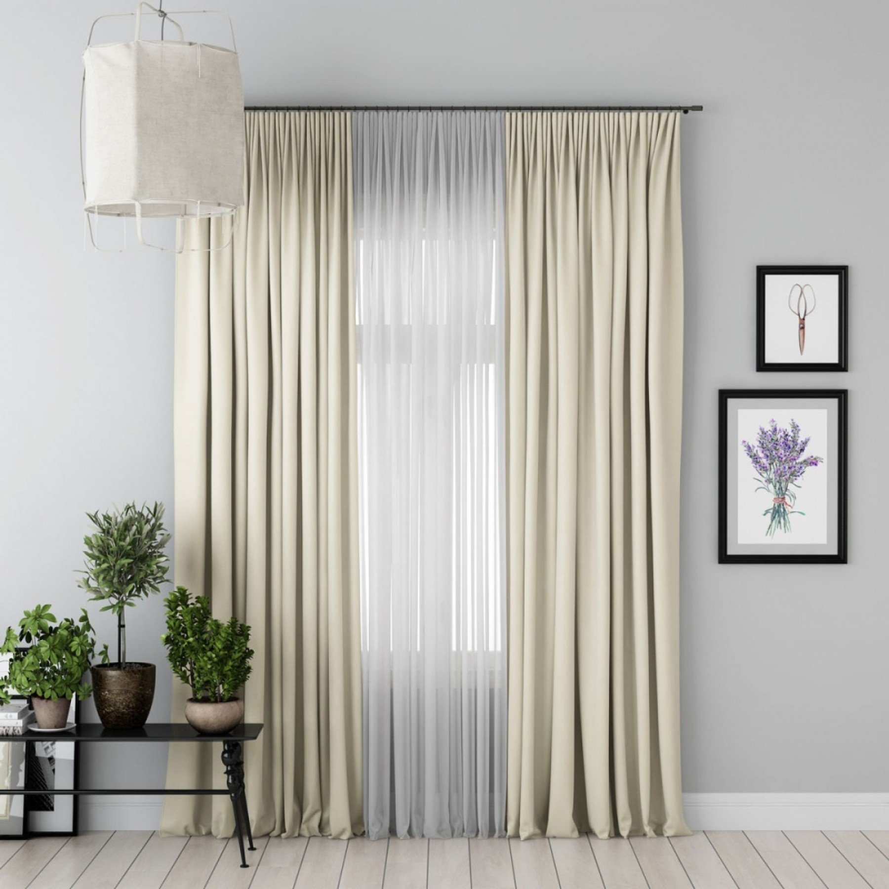 Комплект портьер Duo сливочный