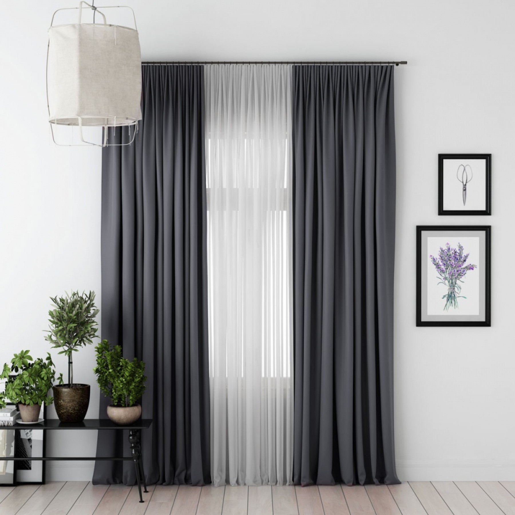 Комплект портьер Duo графит