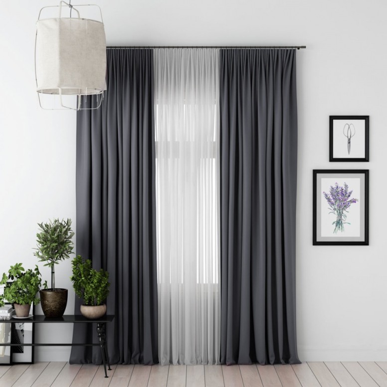 Комплект портьер Duo графит 