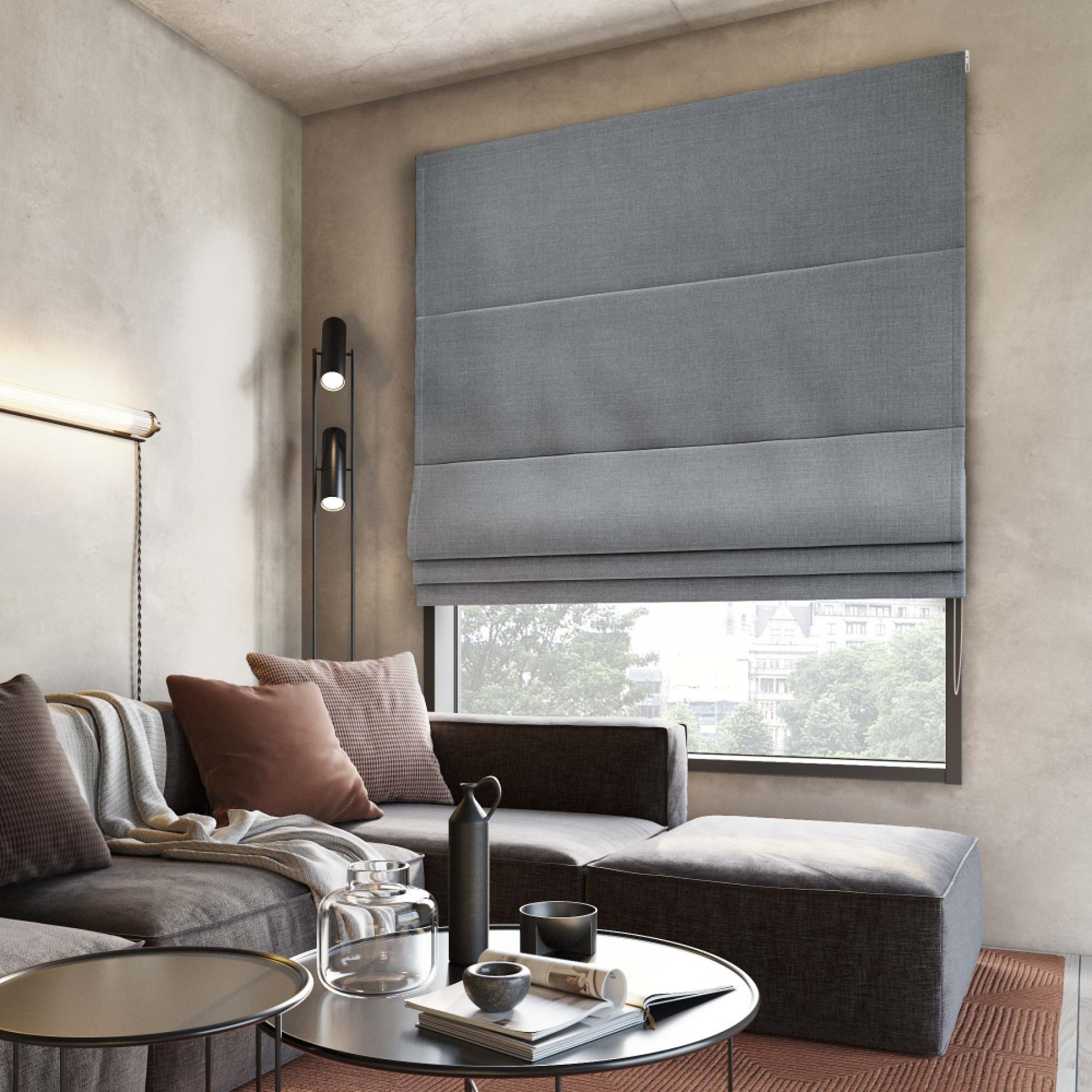 Римская штора Roma серый