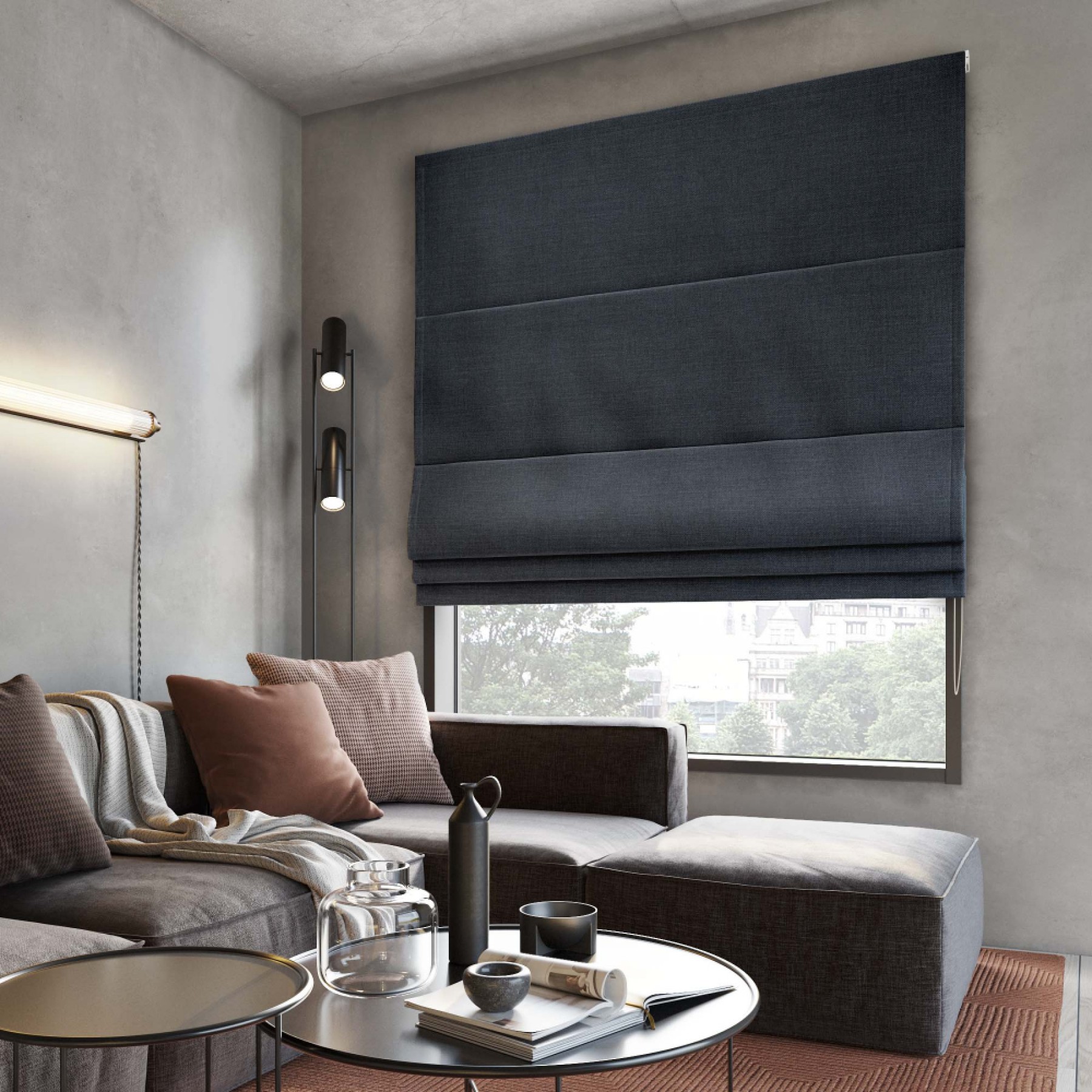 Римская штора Roma графит