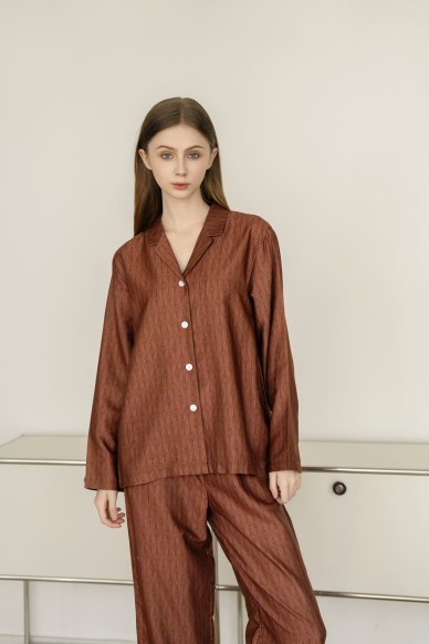Пижама с брюками из 100% тенселя Brown 