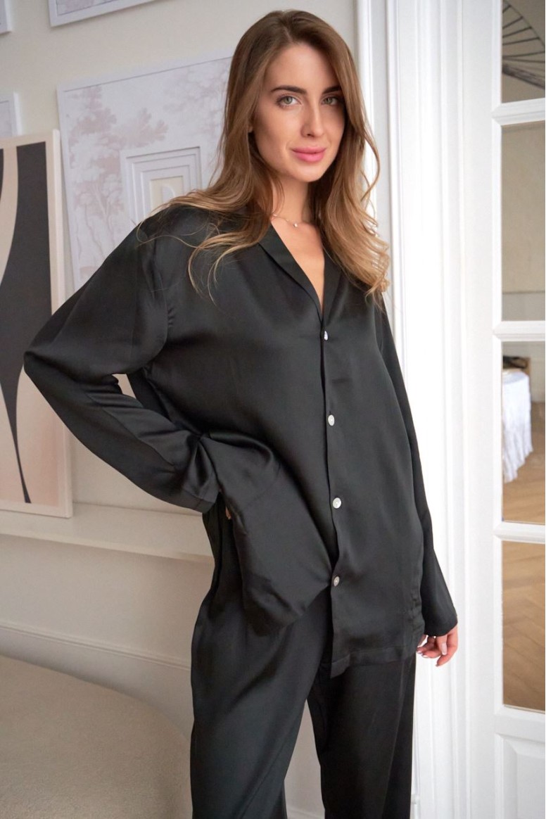 Пижама с брюками из 100% тенселя Black 