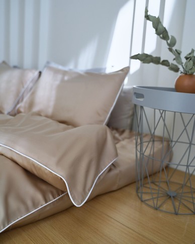 Комплект постельного белья Mira Beige с кантом по периметру 